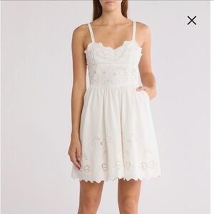 MOTHER Butterfly Kisses Cotton Eyelet Minidress